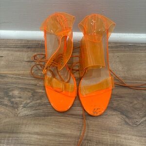 Orange Transparent Women's Shoes